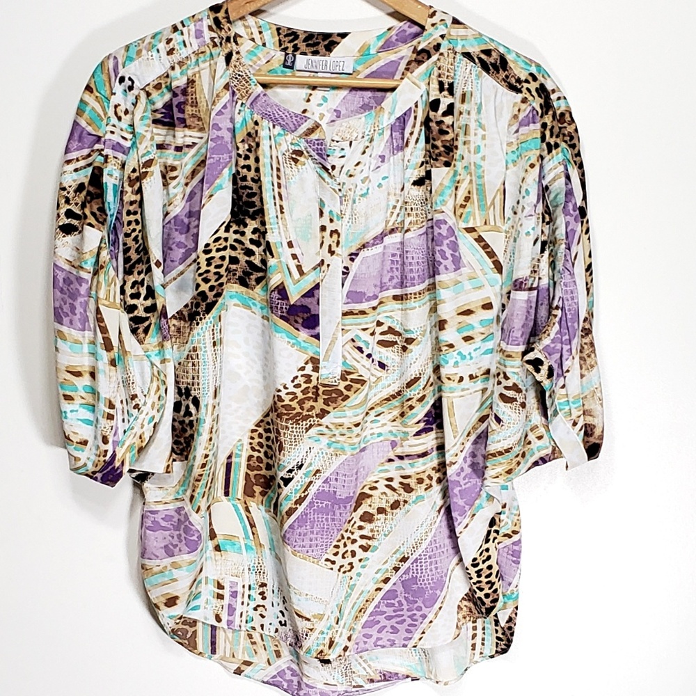 Jennifer Lopez JLO Blouse Doleman Sleeve Size M